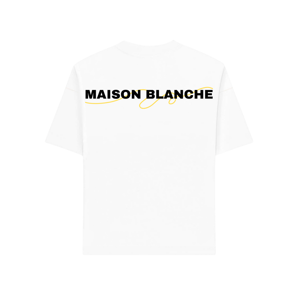 Le T-shirt Maison Blanche - Signature Jaune